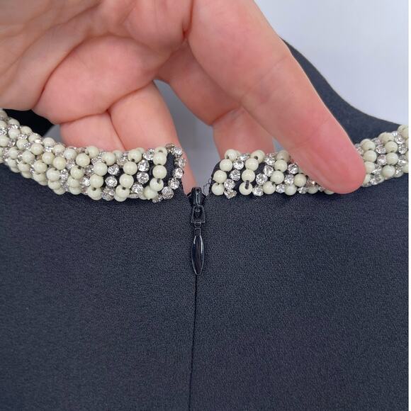 Jonathan Simkhai Black Katharine Diamante Cut Out Long Sleeve Mini Dress size 6 - Picture 7 of 10